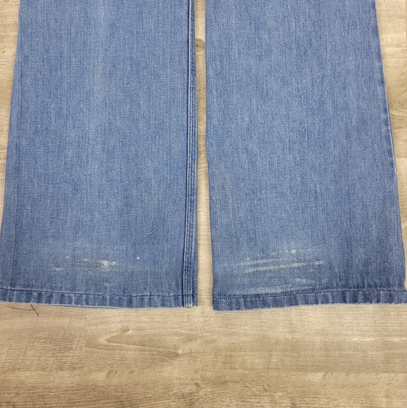 Vintage 1970s wrangler jeans, wide leg/flare. Red, white and blue striped trim - Picture 13 of 16